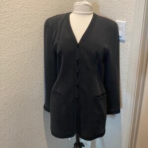 Ann Taylor Women’s Silk Asian Inspired Lightweight Blazer EUC Sz 12 Black